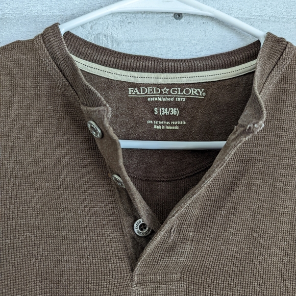 Brown Henley with Buttons - Picture 4 of 4